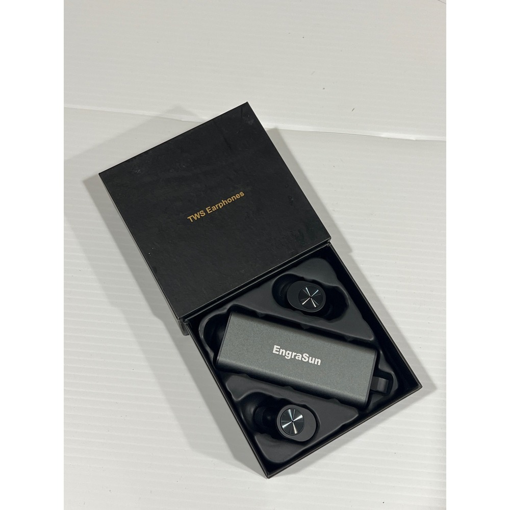 EngraSun TWS Earphones Bluetooth 5.0 Wireless Earbuds with Charging Case Black